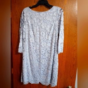 Size 12 Jessica Howard Baby Blue Lace Dress with Scalloped Hem